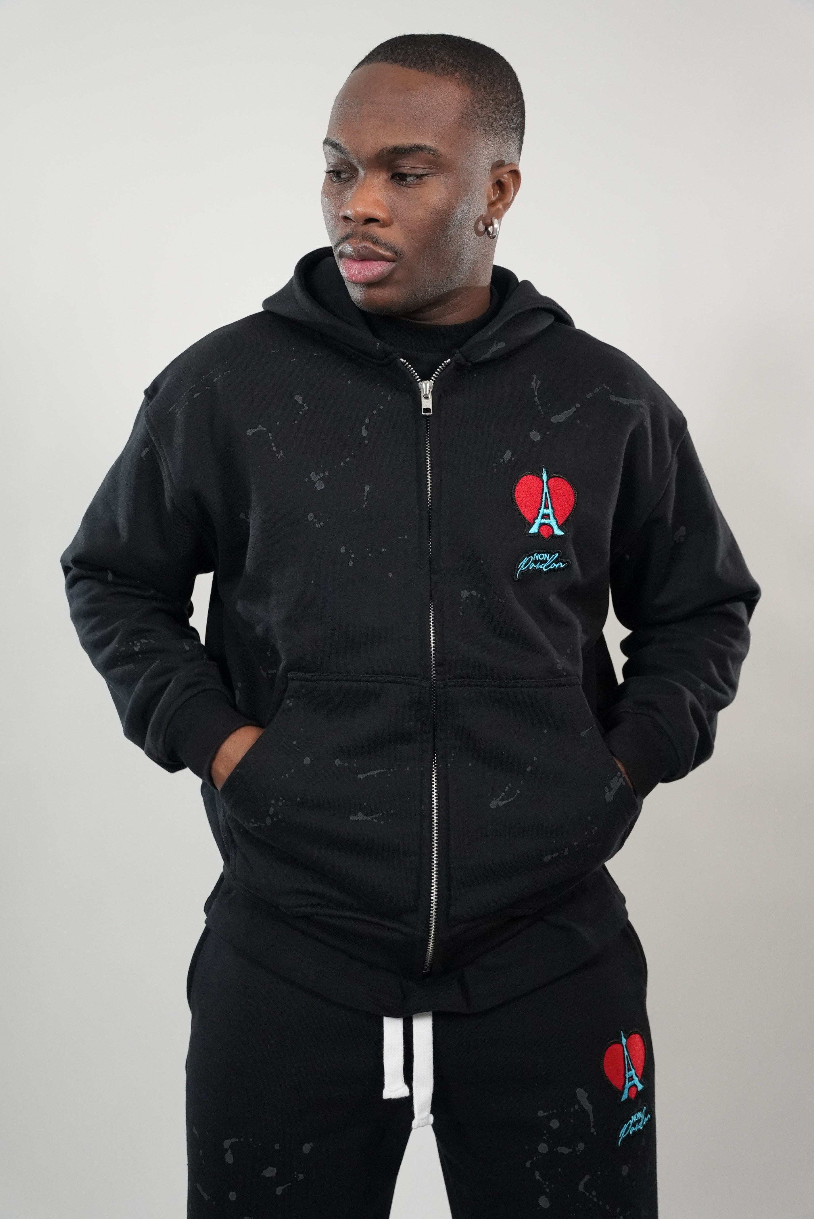 Saint Zip Hoodie Black