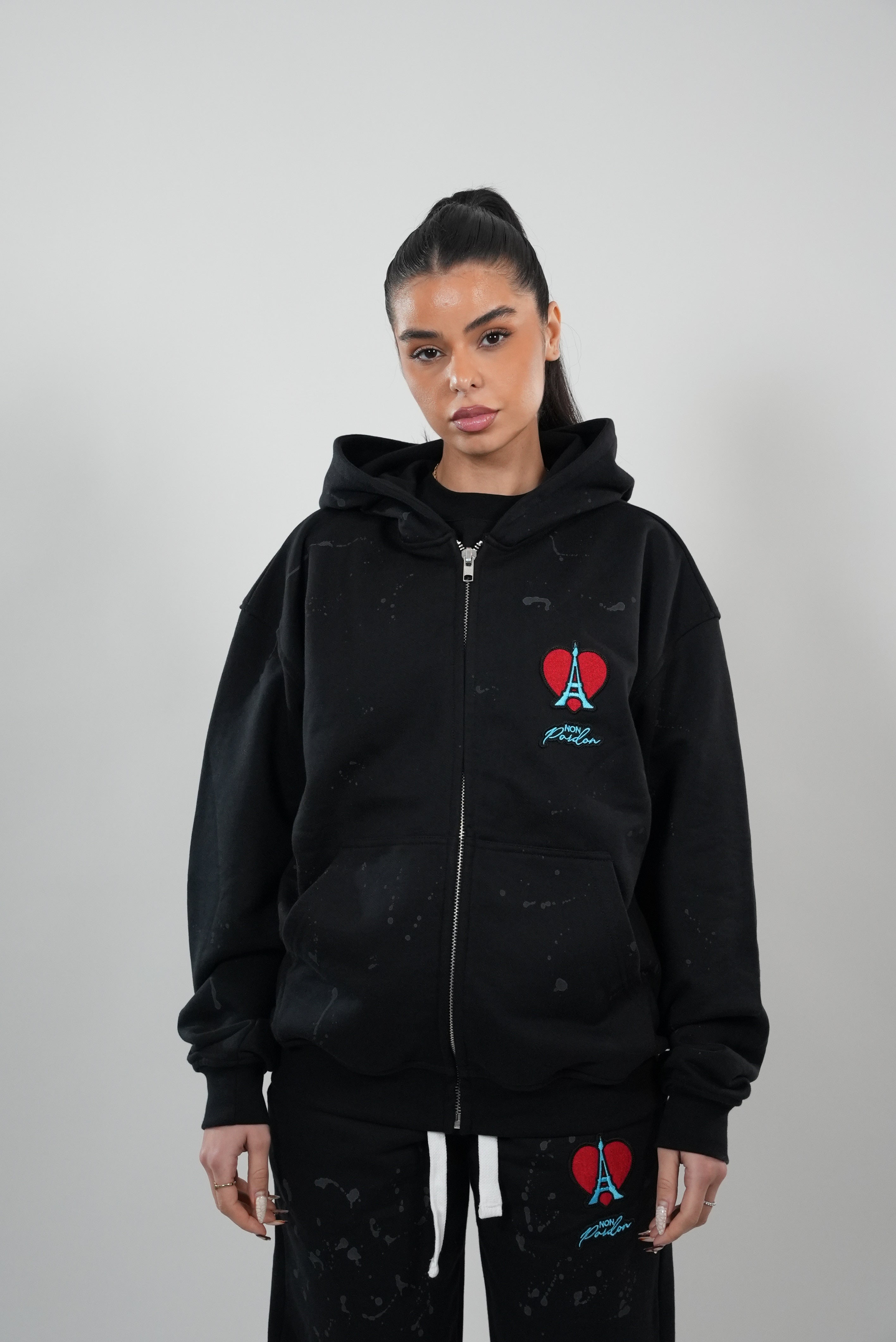 Saint Zip Hoodie Black