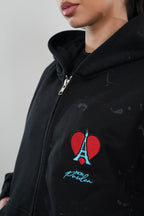 Saint Zip Hoodie Black